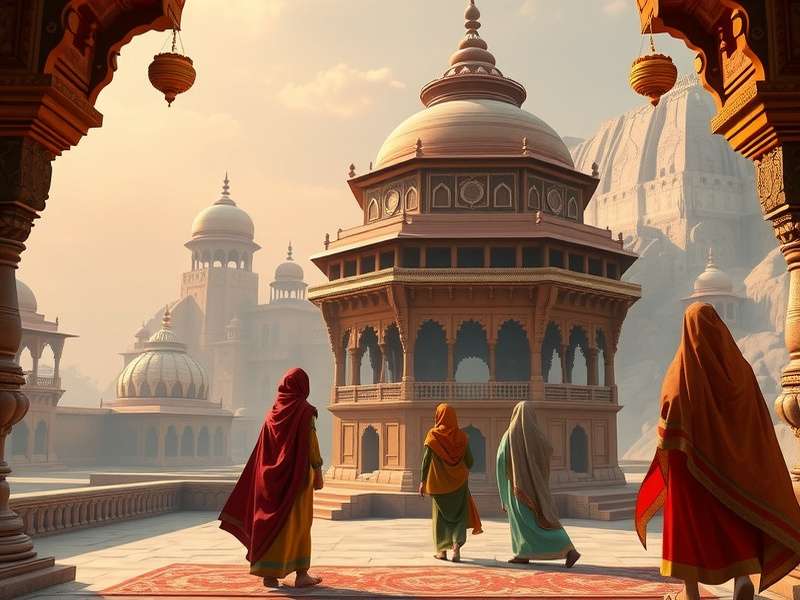 Saffron Sovereign Journey game screenshot showing ancient Indian architecture